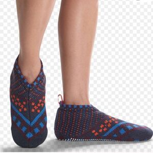 BOMBAS Fair Isle Multicolor Knit Sherpa Lined Gripper Slipper-L